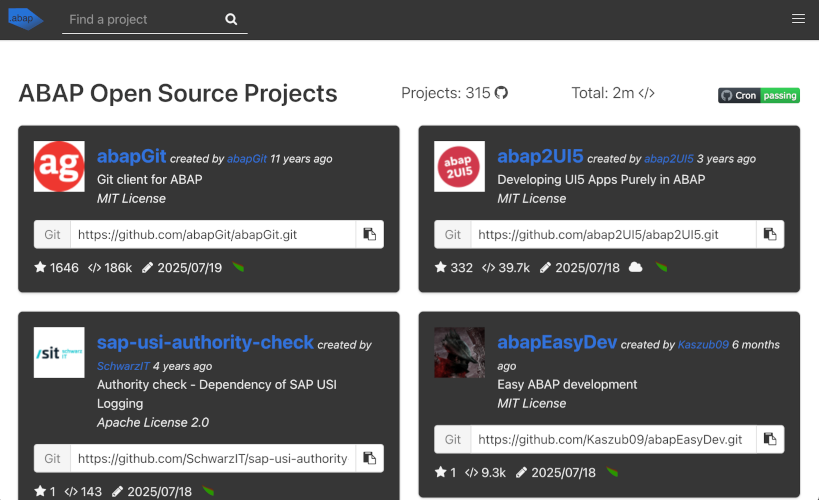 Screenshot dotabap.org