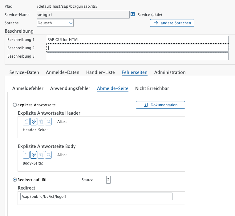 Abmeldung Web-GUI