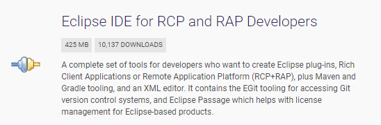 Eclipse Bundle "Eclipse IDE for RCP and RAP Developers"